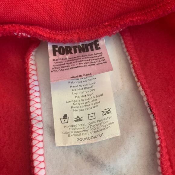FORTNITE Girl’s Pink/Black Sweatshirt Hooded Zip Up Vest / Size: Large 10-12 - Picture 4 of 12